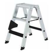 MUNK Aluminium-Stufenstehleiter beidseitig begehbar mit clip-step